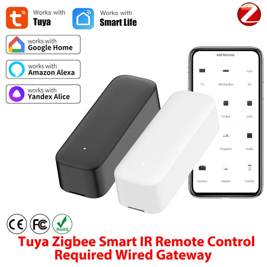 Tuya Zigbee IR Remote Control Smart Universal Infrared for Smart Home Control Works with Google Home Alexa Require Wired Gateway