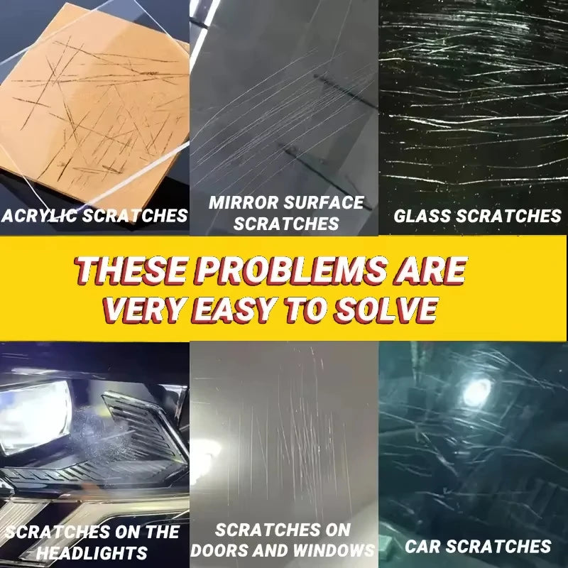 Glass Scratch Repair Wax - Easy-to-Use, No-Residue Paint Scratch Remover for Car Windows, Deep Scratch Removal, Protective Coati