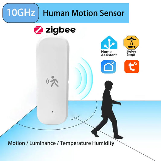 ZigBee 3.0 Human Motion Sensor Tuya 10G Mmwave Radar Temperature Humidity Sensor Security Burglar Works With Home Assistant