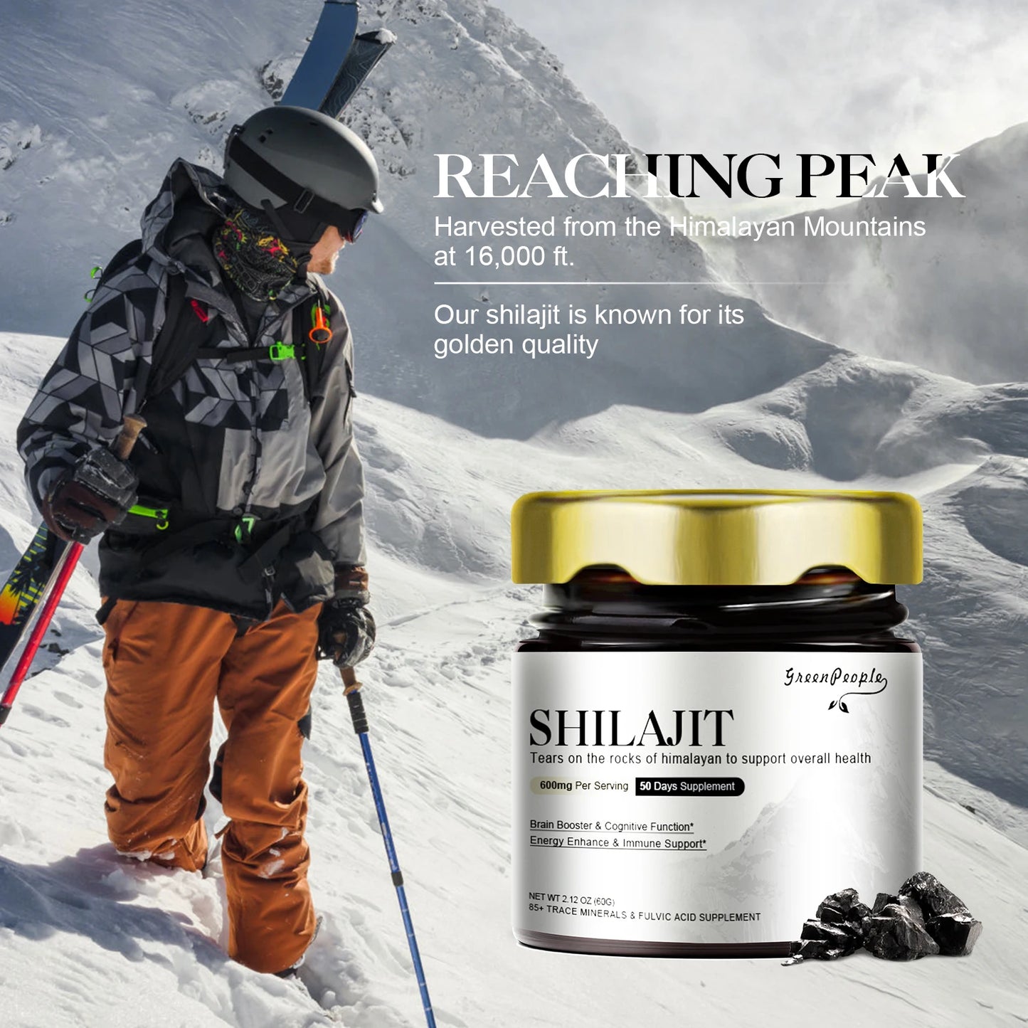 100% Pure Natural Original Shilajit Resin Himalaya Support Hormone Balance for Men & Women Support Immunity,Heart & Skin Health