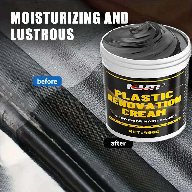 400g Plastic & Rubber Restorer: Anti-aging, like-new restore, cars/tires, glossy finish, interior/exterior
