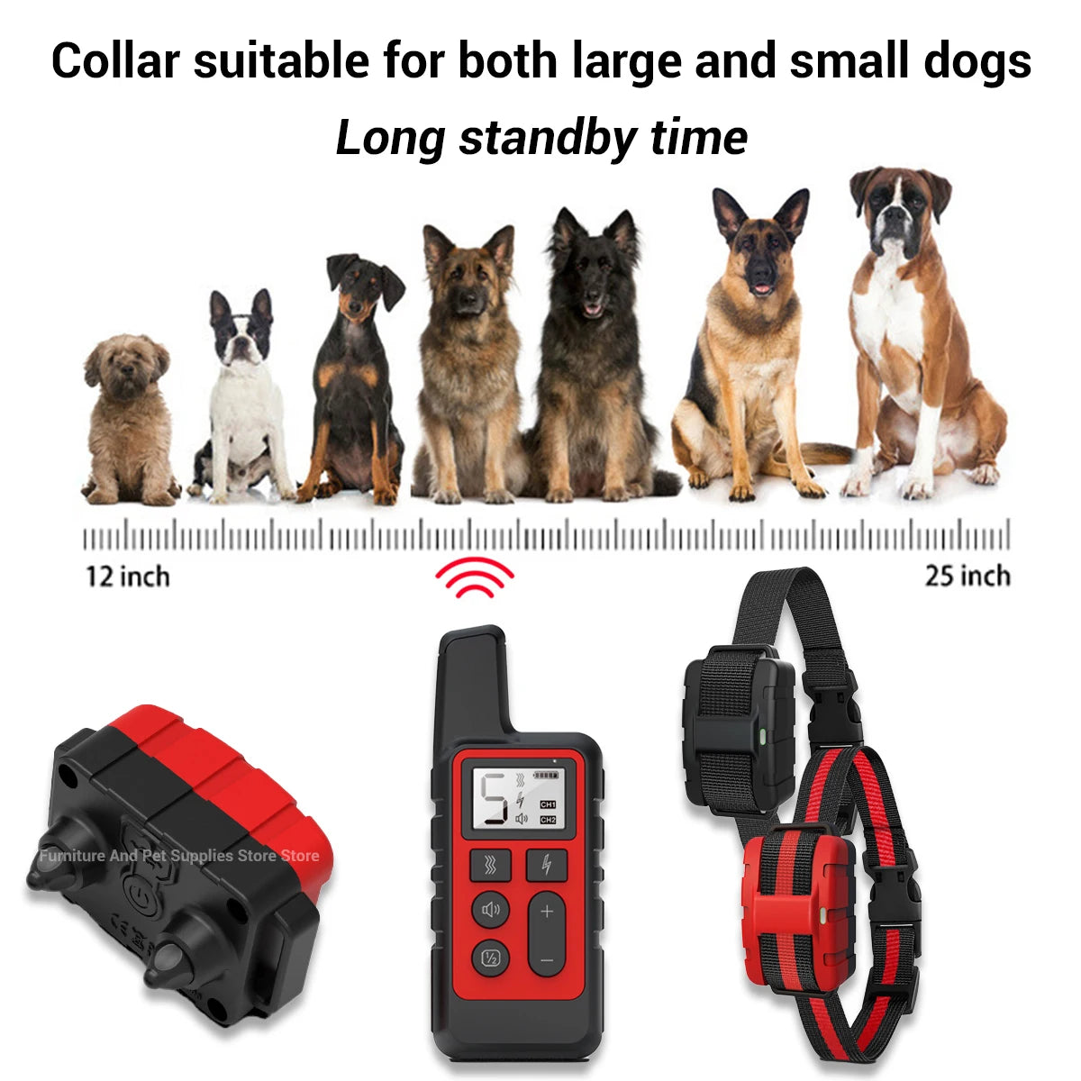 Electric Dog Training Collar Waterproof Pet Remote Control Rechargeable 500m training dogs collars with Shock Vibration Sound