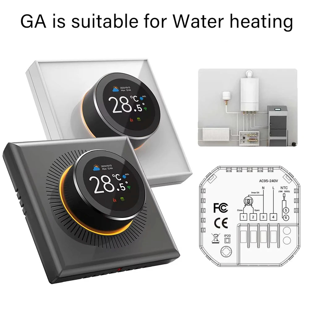 EARU Tuya Wifi Smart Knob Temperature Controller Digital Display Electric Floor Heating Water Gas Boiler for Alexa Google Home