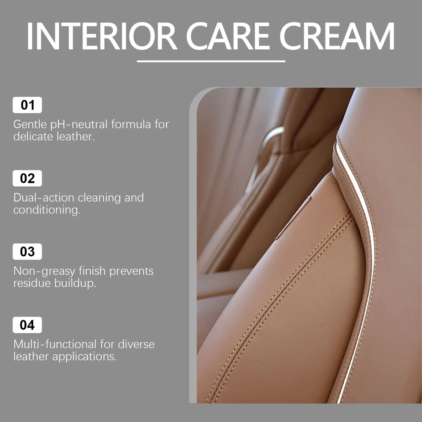 Leather Interior Care Cream Beeswax Caring Car Leather Restorer Interior Stain Removal Gloss Renew Protective Car Nourish Cream