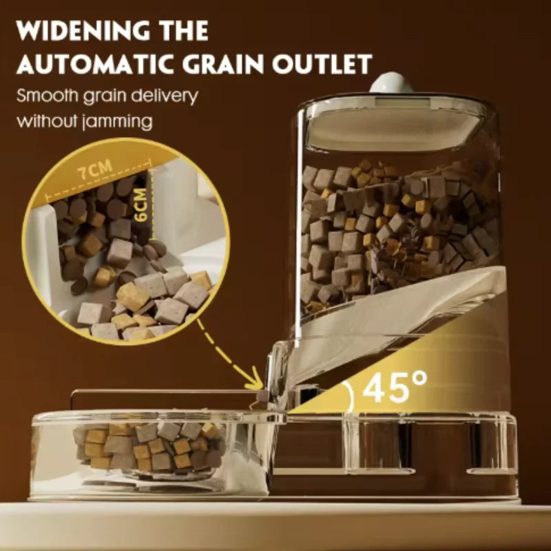 Automatic Pet Feeder for Cats And Small Dogs - Travel Supply Household Pet Food Bowl with Drinking Feature for Puppy Animals