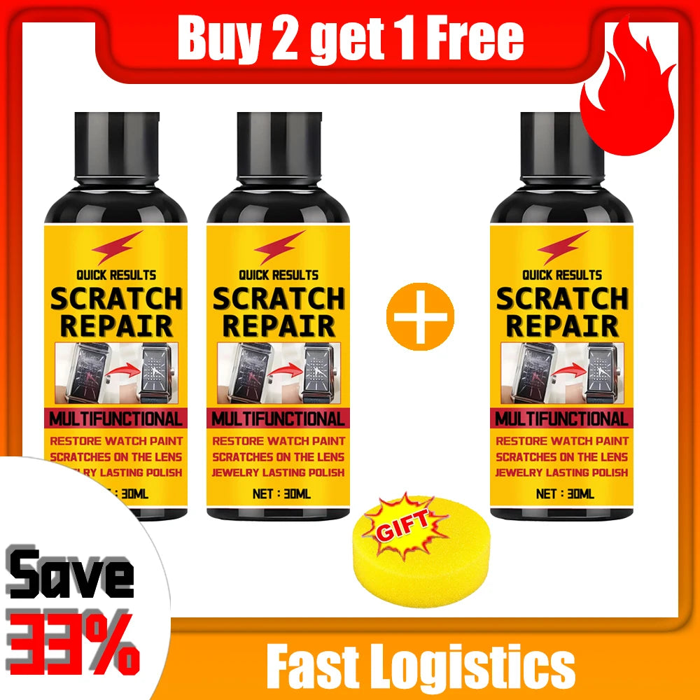 Glass Scratch Repair Wax - Easy-to-Use, No-Residue Paint Scratch Remover for Car Windows, Deep Scratch Removal, Protective Coati