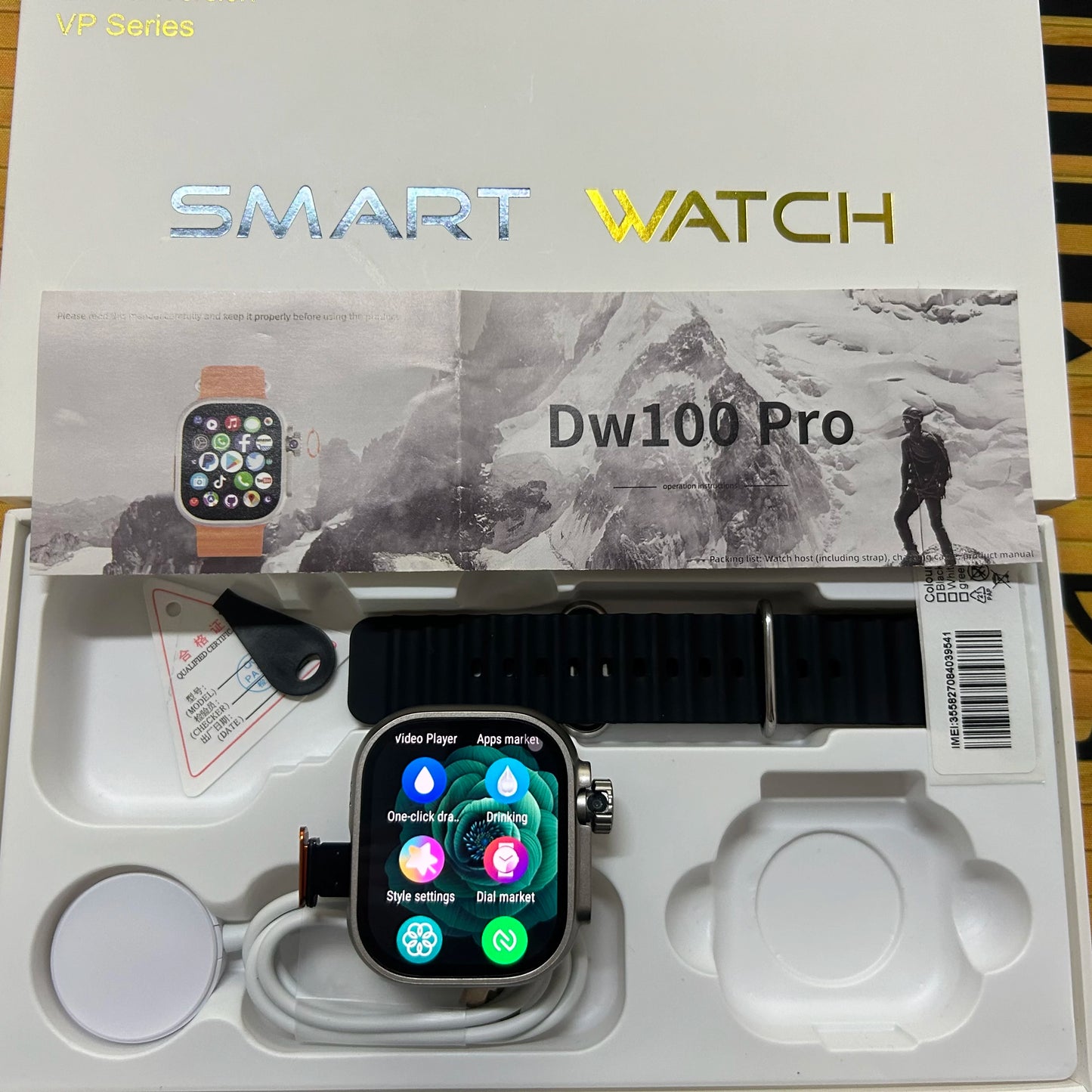 DW100 Pro Android Smartwatch Fingerprint Unlock Control Smart Watch 512GB ROM Free Download App WIFI GPS Camera 2.29inch Amoled