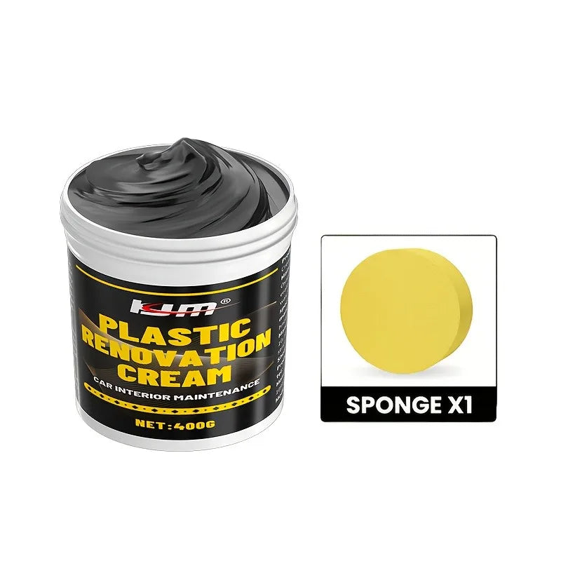 400g Plastic & Rubber Restorer: Anti-aging, like-new restore, cars/tires, glossy finish, interior/exterior