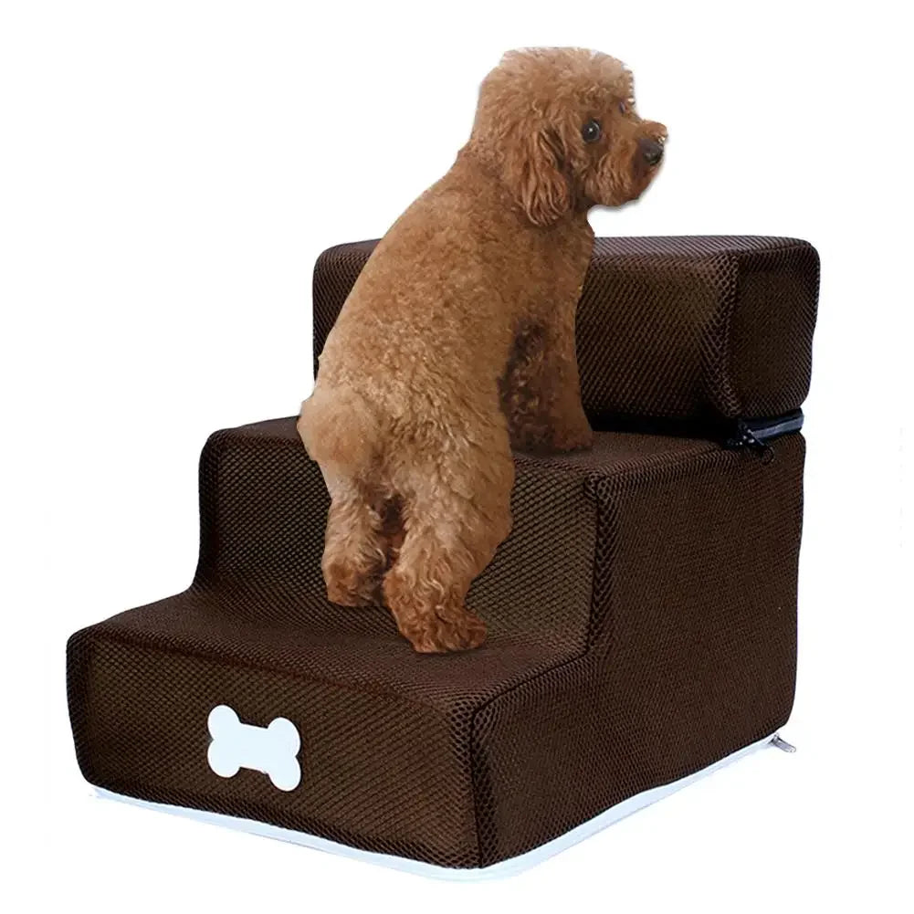 Dog House Pet Stair 3 Steps Stairs for Small Dog Cat Pet Ramp Ladder Detachable Anti-slip Removable Washable Dogs Bed Stairs