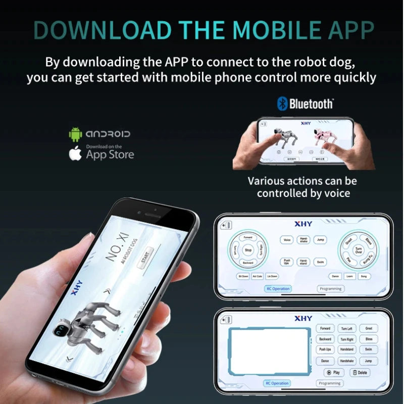 Xiaomi Robot Dog Toy 2.4G Simulation Intelligent Robot Dog Voice Dialogue Emoji Light Mobile High tech APP Remote Control Toy