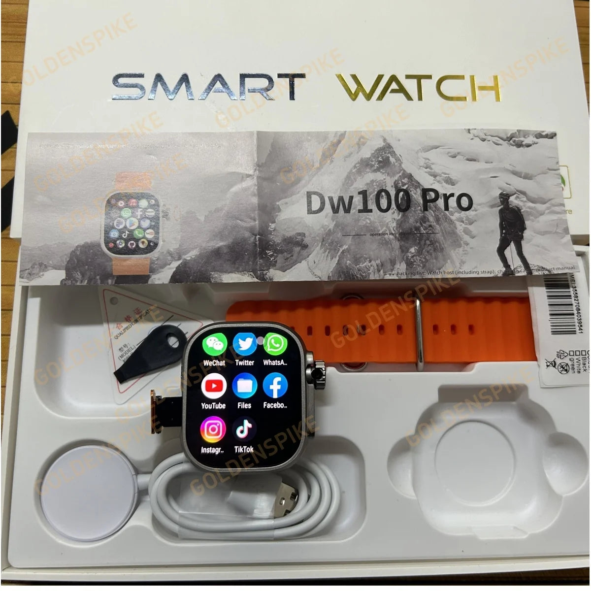 DW100 Pro Android Smartwatch Fingerprint Unlock Control Smart Watch 512GB ROM Free Download App WIFI GPS Camera 2.29inch Amoled