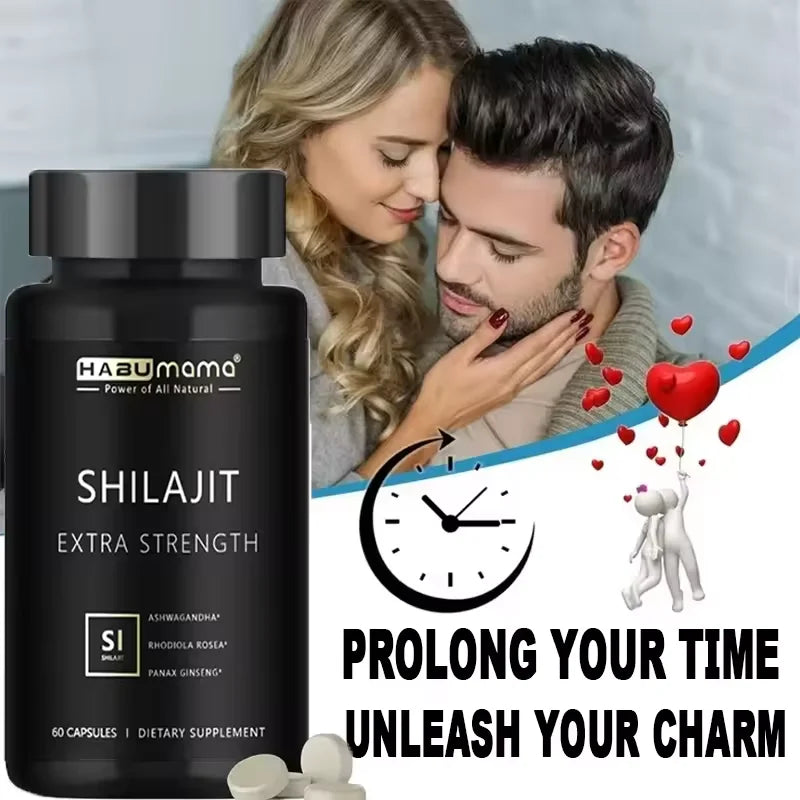 Shilajit Capsule 100% Pure Non-GMo Supports Reproductive Health Natural Energizer