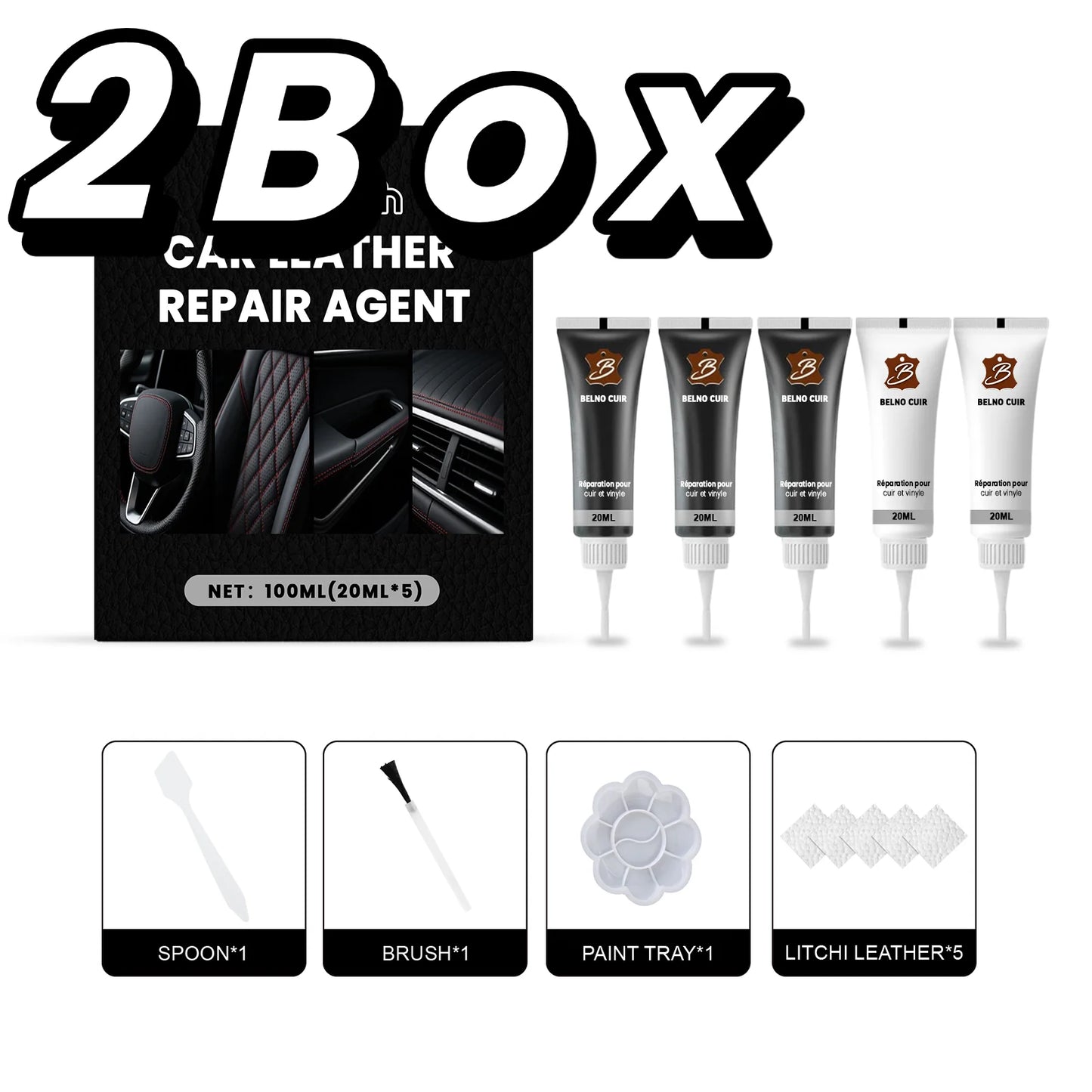 Car Leather Repair Paste Filler Car Seat Leather Complementary Refurbishing Paste Sofa Coats Scratch Cracks Restoration