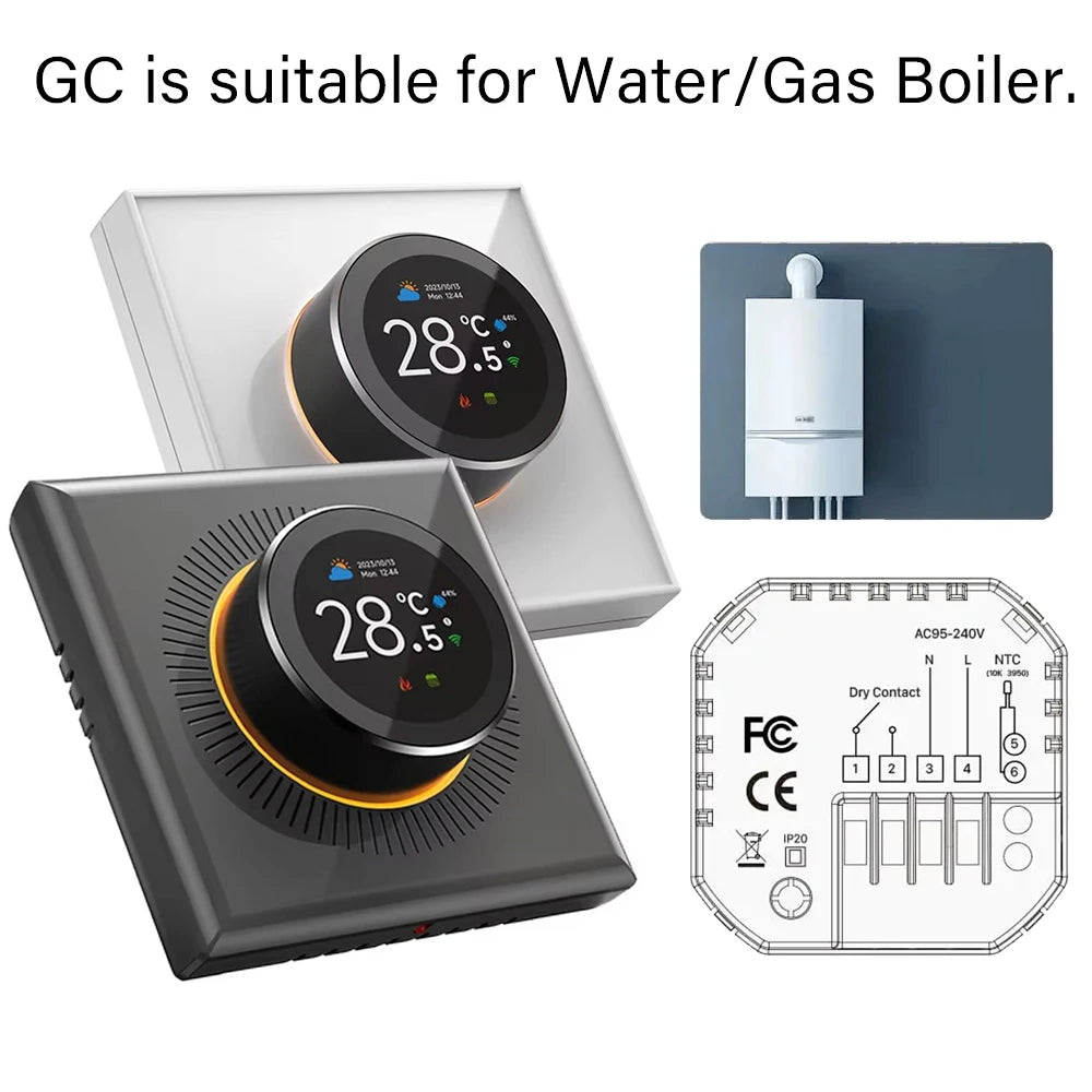 EARU Tuya Wifi Smart Knob Temperature Controller Digital Display Electric Floor Heating Water Gas Boiler for Alexa Google Home
