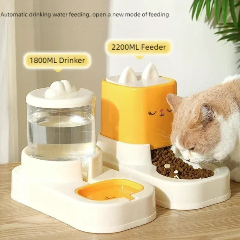 Automatic Pet Feeder for Cats And Small Dogs - Travel Supply Household Pet Food Bowl with Drinking Feature for Puppy Animals