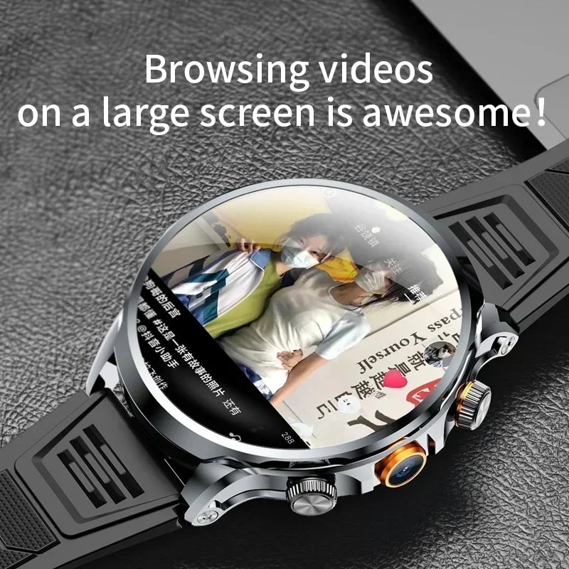 2025 Smartwatch for Men: 1.95" Large HD Display, 8GB+128GB, 4G LTE/WiFi Call, Google Play, GPS, SIM Card Support