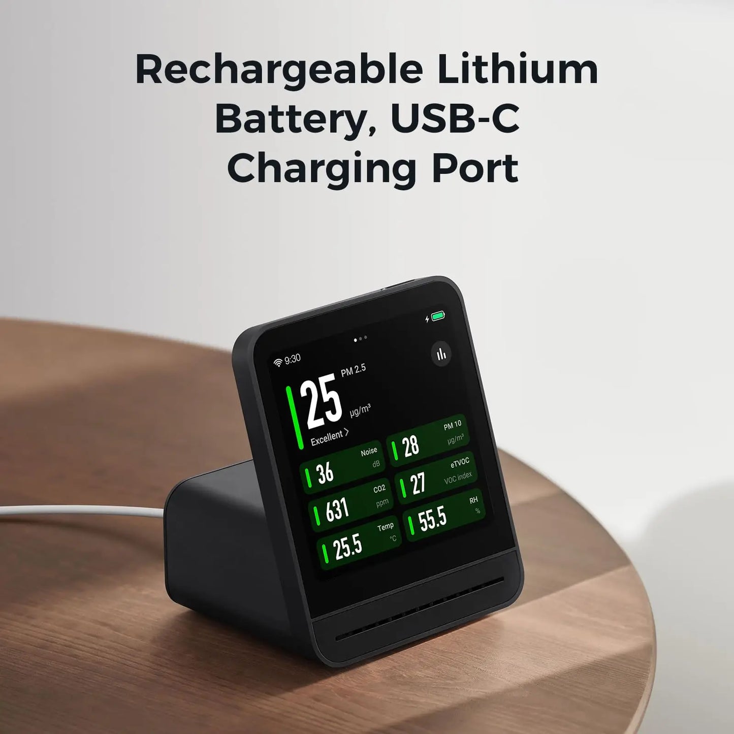 Qingping Air Monitor 2 Smart Home Touch Screen Control Temperature Humidity Sensor CO2 PM2.5 Quality Detector For Mi home App