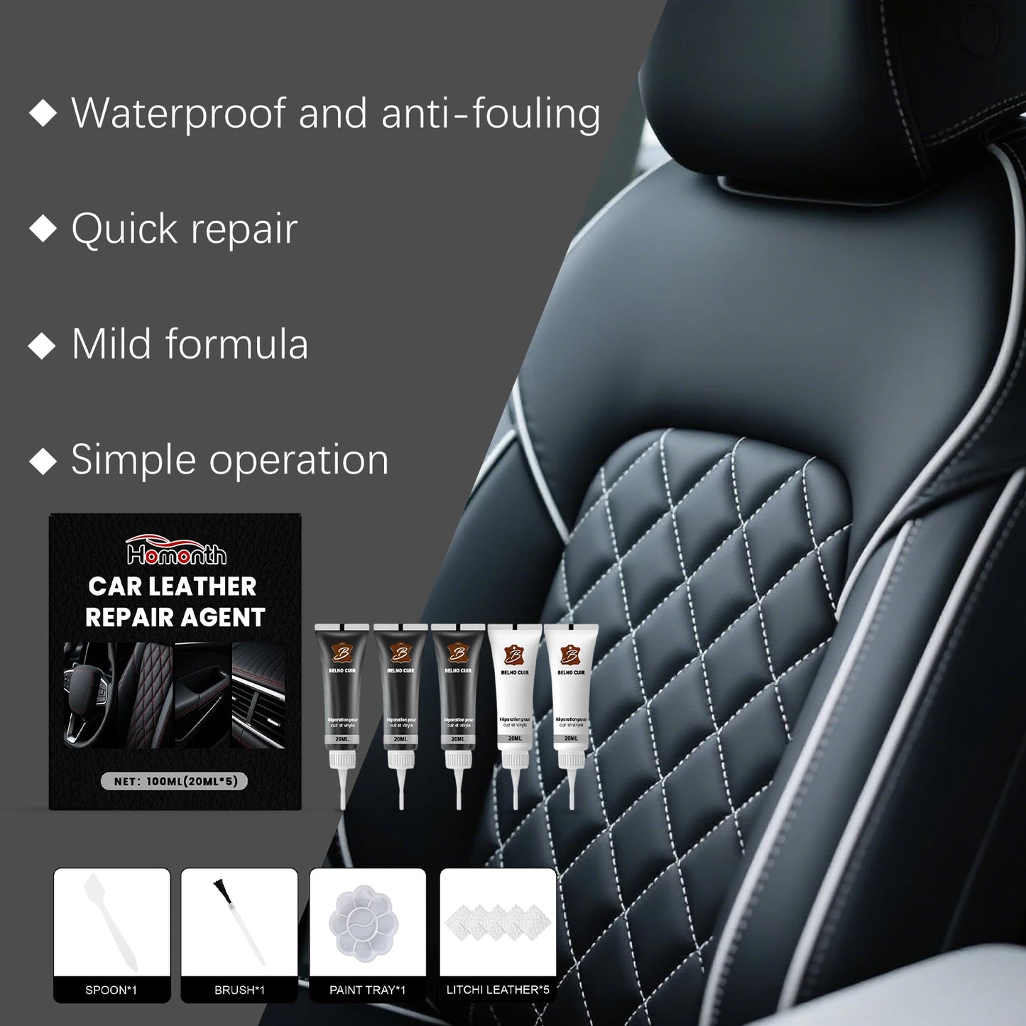 Car Leather Repair Paste Filler Car Seat Leather Complementary Refurbishing Paste Sofa Coats Scratch Cracks Restoration