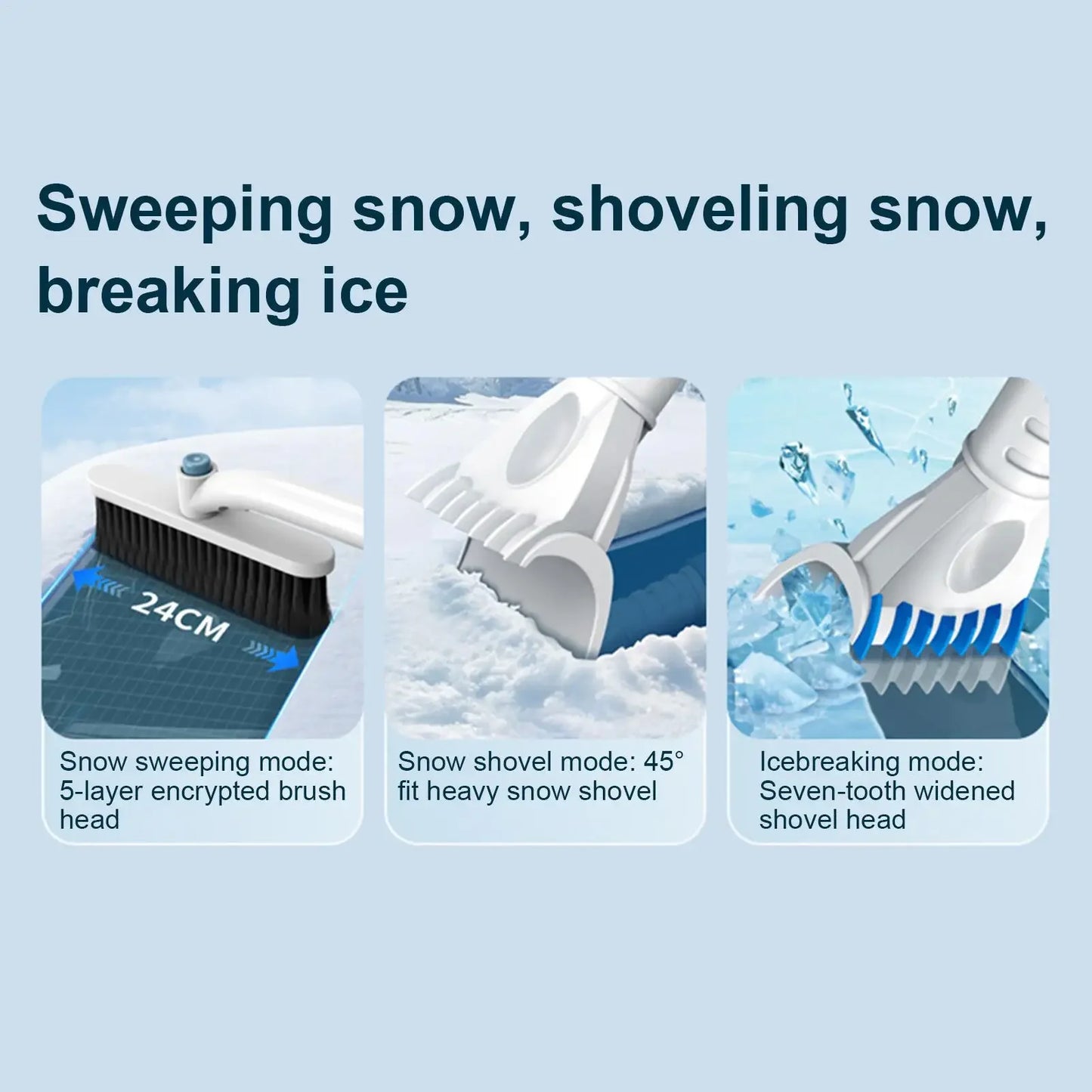 Multifunctional Snow Removal Shovel Extendable Car Mounted Snow Removal Shovel Aluminum Alloy Snow and Ice Removal