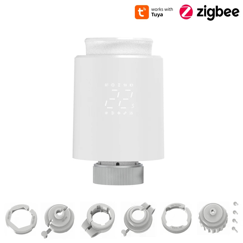 EZAIOT Smart Tuya ZigBee/Wifi Radiator Actuator TRV Programmable Thermostatic App Remote Temperature Controller Alexa Google