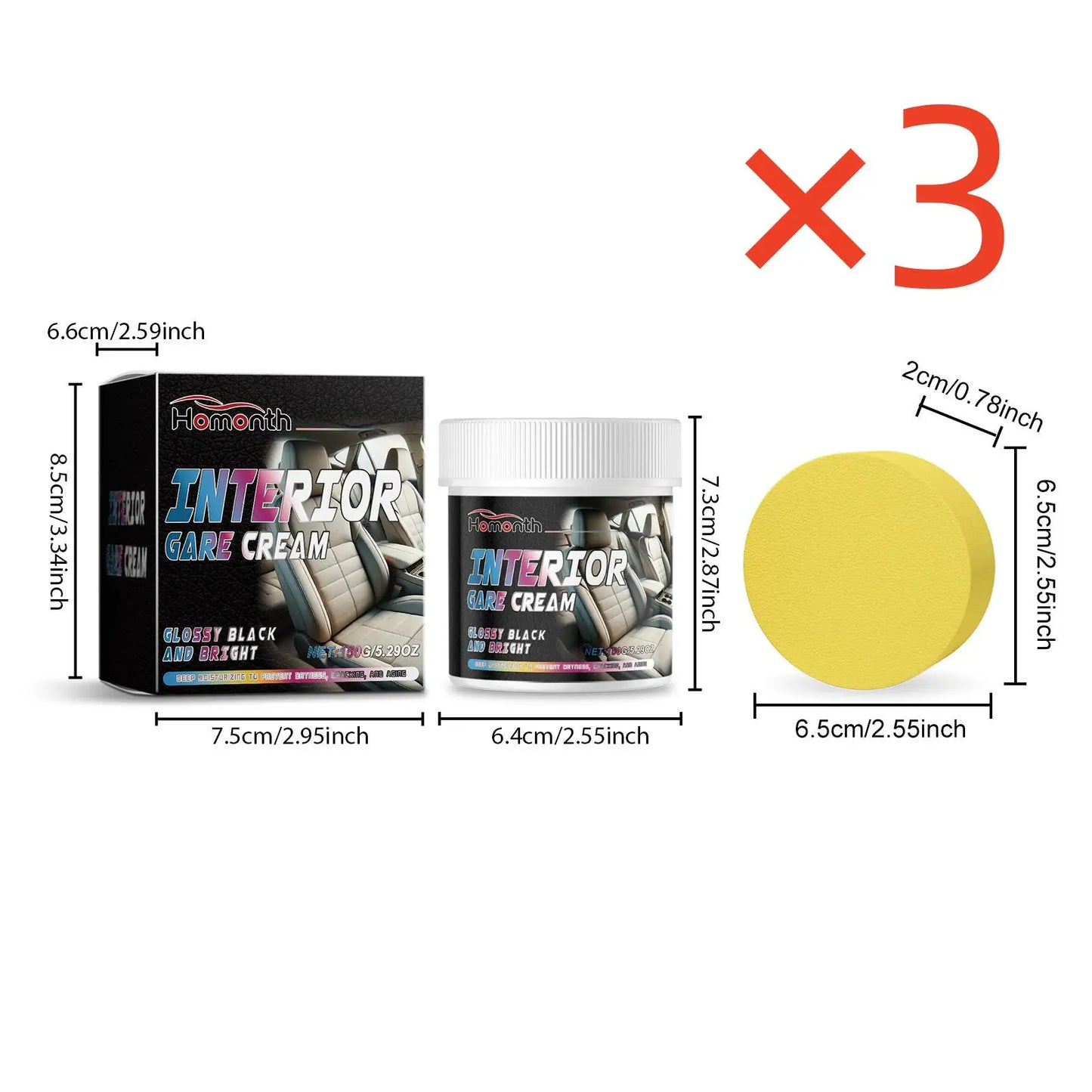 Leather Interior Care Cream Beeswax Caring Car Leather Restorer Interior Stain Removal Gloss Renew Protective Car Nourish Cream