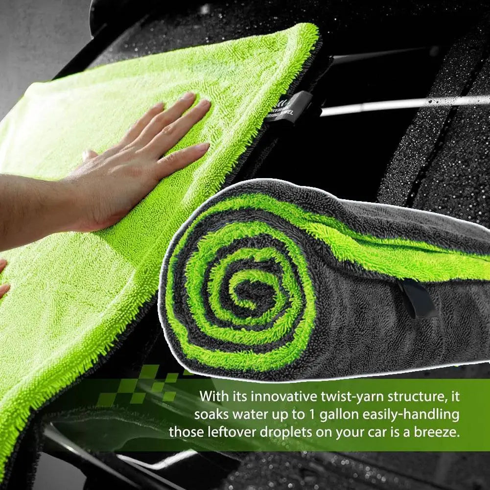 Professional 1400GSM Microfiber Drying Towel for Car Detailing. Extra Large, Ultra Thick, & Extremely Absorbent for SUV, Truck