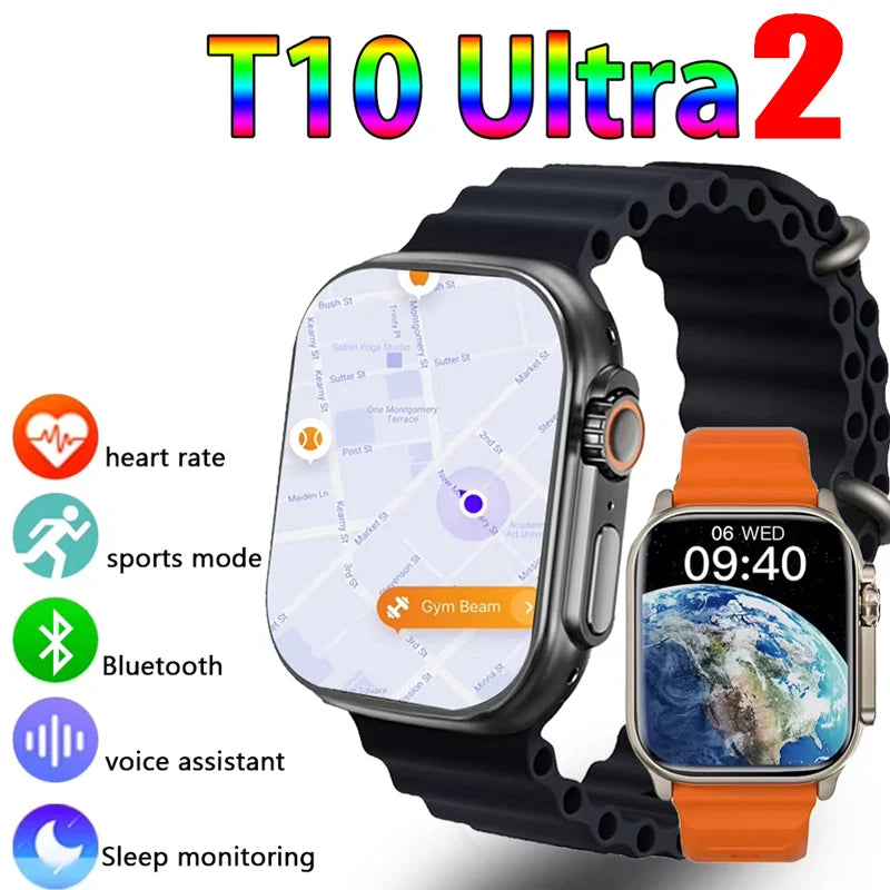 2025 Smart Watch T10 Ultra 2 Men 2.2 " Series Metal Strap Compass Waterproof For Apple Android Watch Ultra