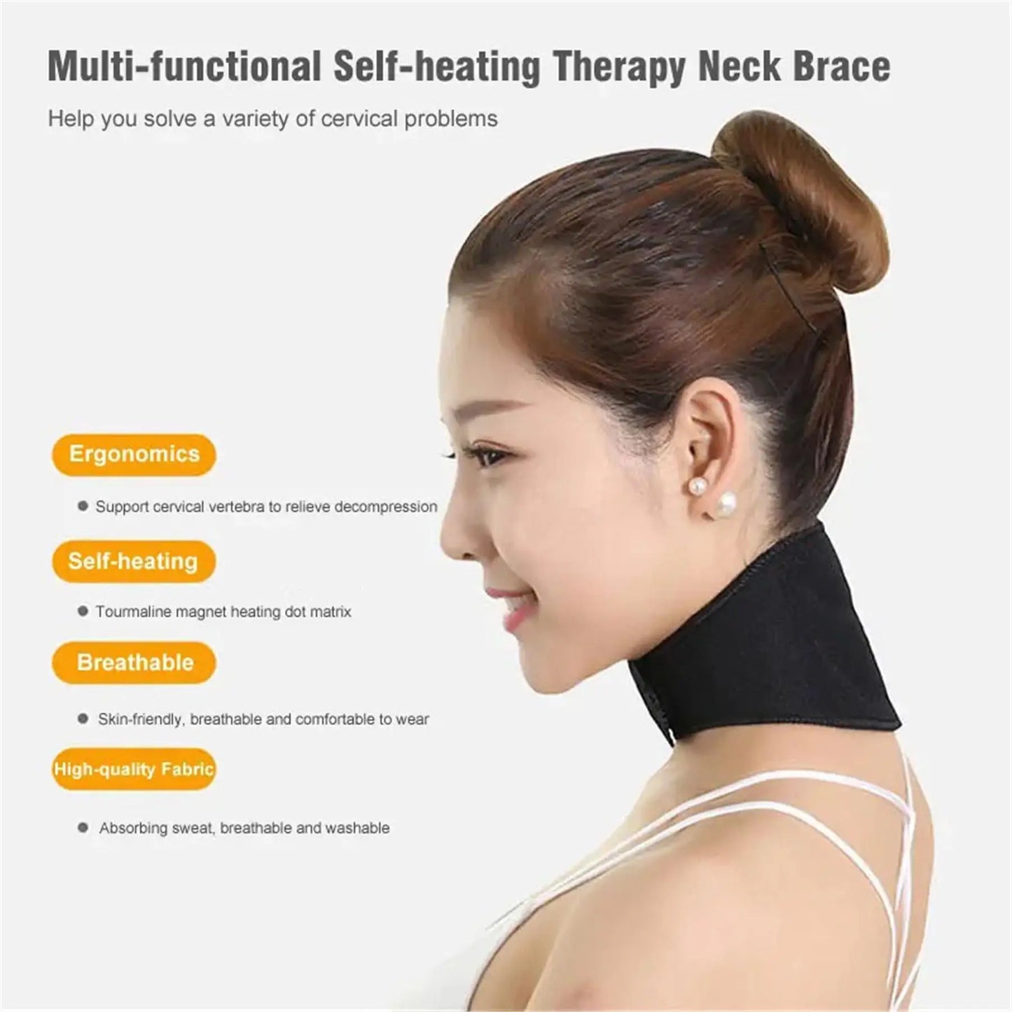 1PC Tourmaline Self-heating Neck Brace Belt Magnet Neck Support Massager Spontaneous Heating Protector Health Care Men Women
