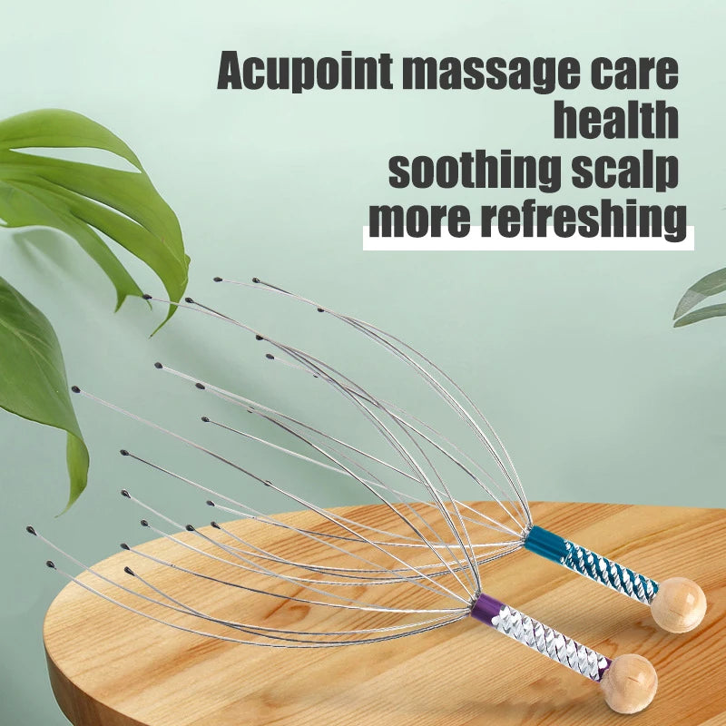 1pcs Head Massager Scratching Octopus Scalp Tool Non Soul Extractor Divine Tool Extraction Health and Wellness Head Therapy