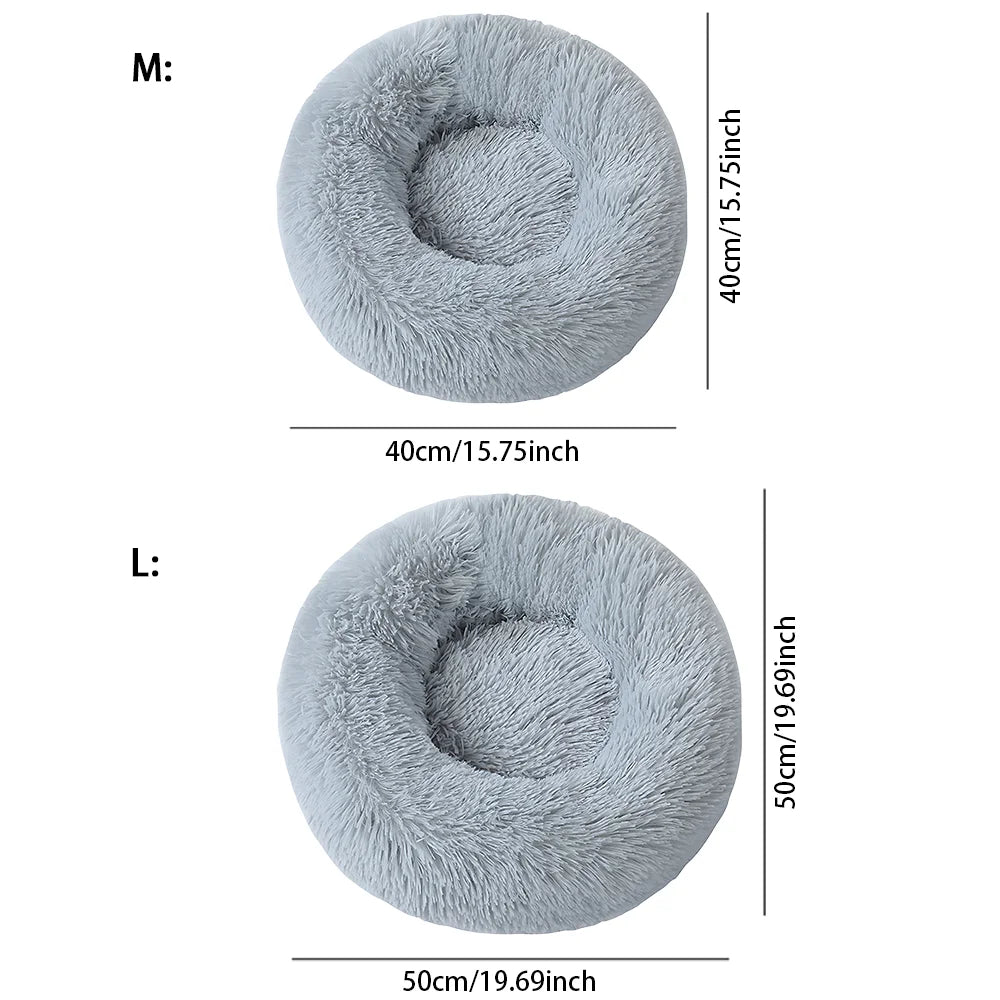 Winter Plush Pet Bed - Self-Heating Cat Dog House with Orthopedic Memory Foam & Removable Washable Cover