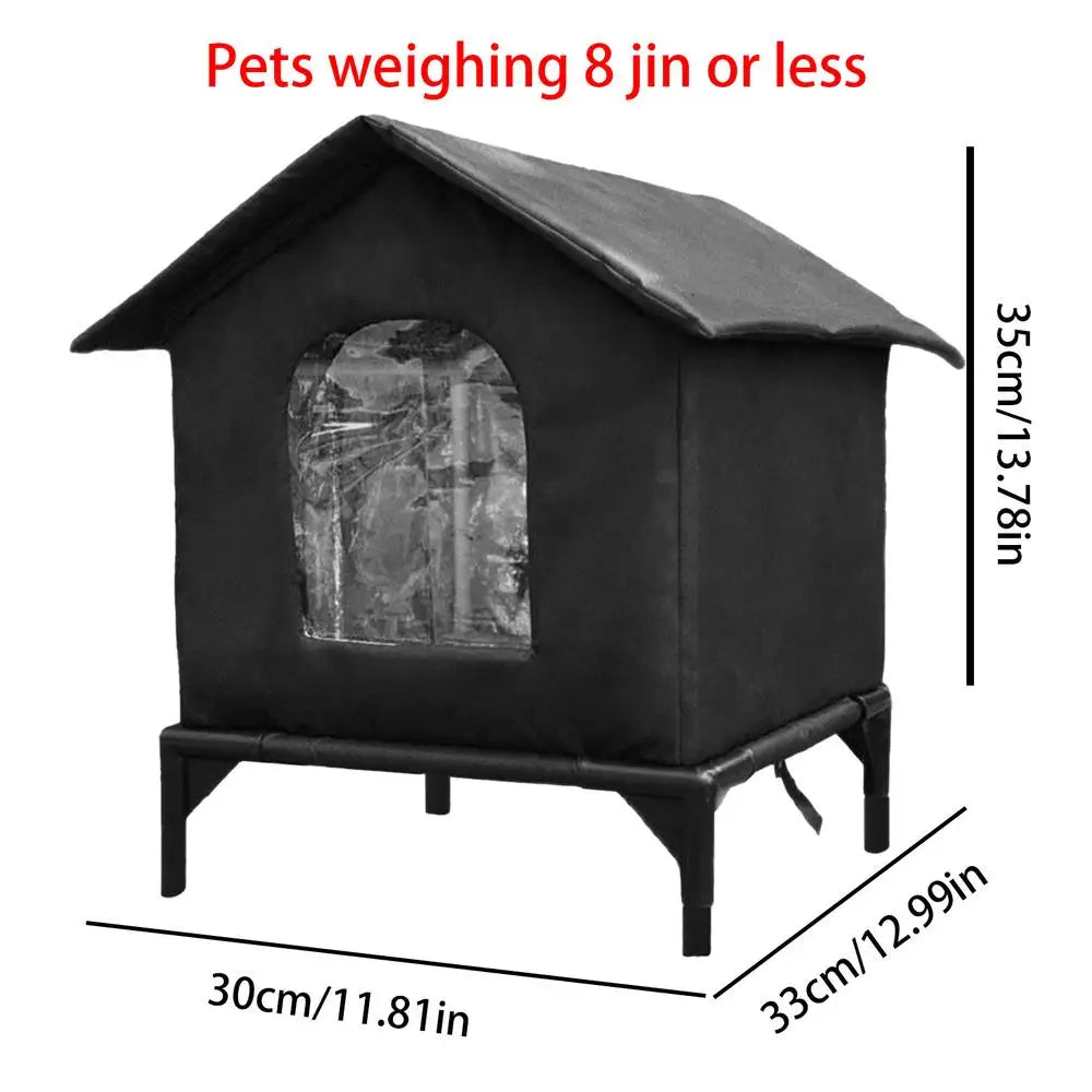 Cat Shelter Weatherproof Winter Cat House Cat Outside House Waterproof Enclosed Pet Tent Insulated Cat House For Multiple