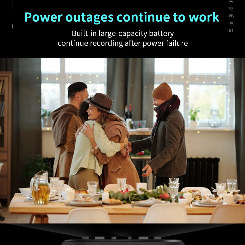 Surveillance Camera 4K HD Security Monitoring Camera Night Vision Home Camcorder USB Rechargeable Remote Viewing for Home Office