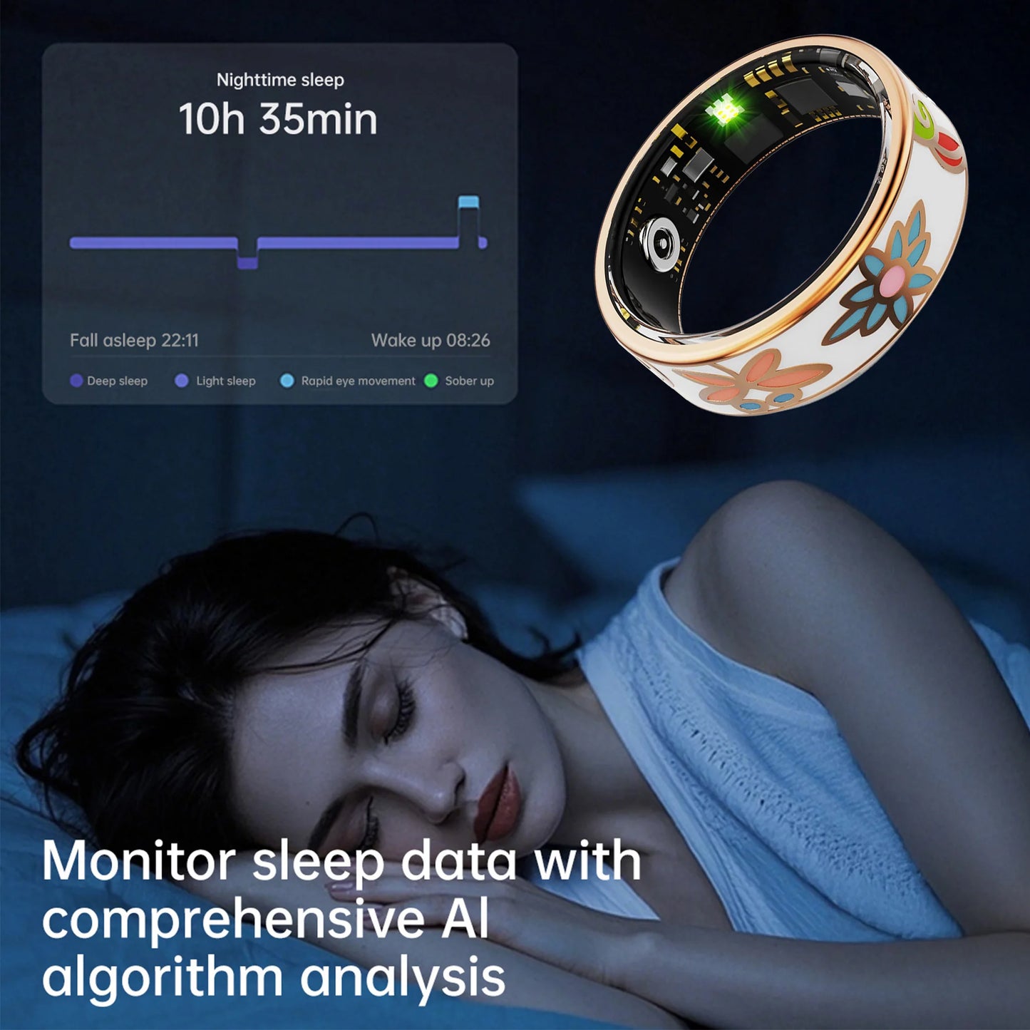 2025 Color Enamel Craftsmanship Smart Ring Women Health&Sleep Monitoring Waterproof Multi-Sport Modes For Android&IOS Gifts