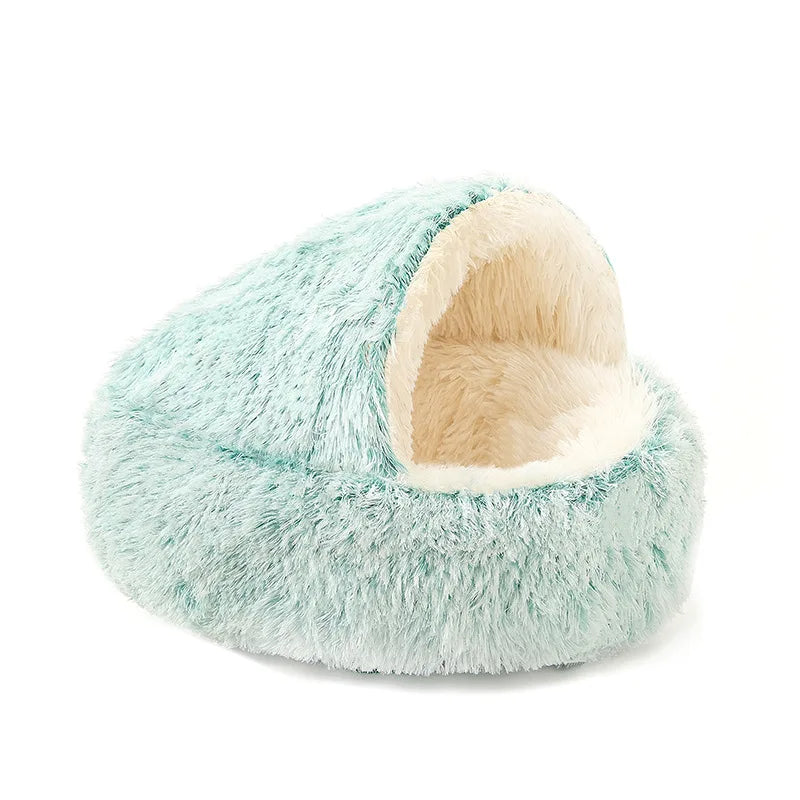 Winter Plush Pet Cat Bed Round Cat Cushion Cat House 2 In 1 Warm Cats Basket Pet Sleep Bag Kitten Nest Kennel for Small Dog Cats