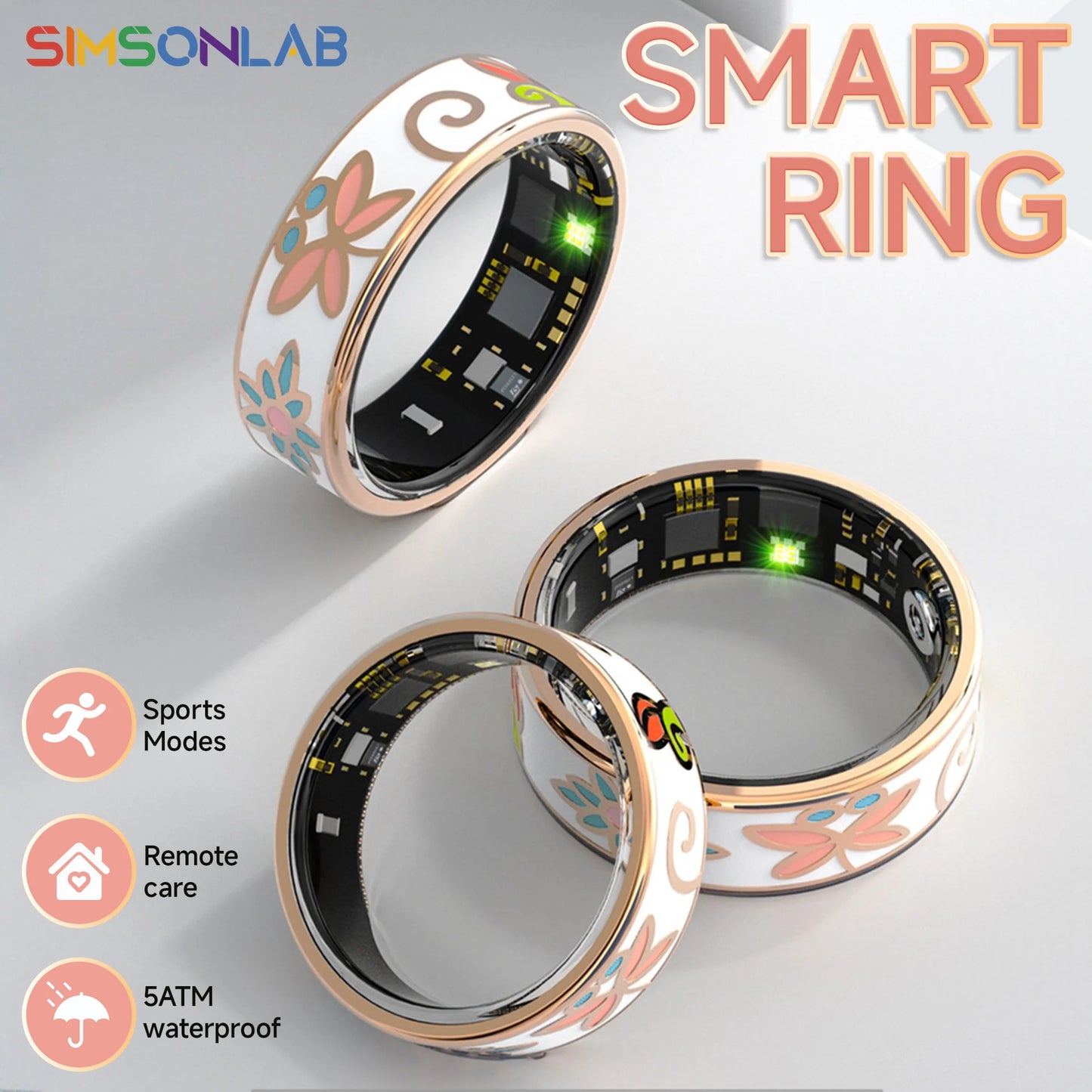 2025 Color Enamel Craftsmanship Smart Ring Women Health&Sleep Monitoring Waterproof Multi-Sport Modes For Android&IOS Gifts