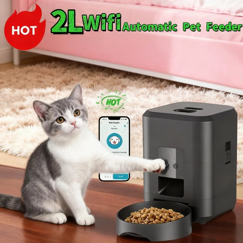 2025 NEW 2L Automatic Pet Feeder Wifi version Smart Cat Feeder Dog Slow Food Dispenser Regular And Quantitative Feeding Of Pets