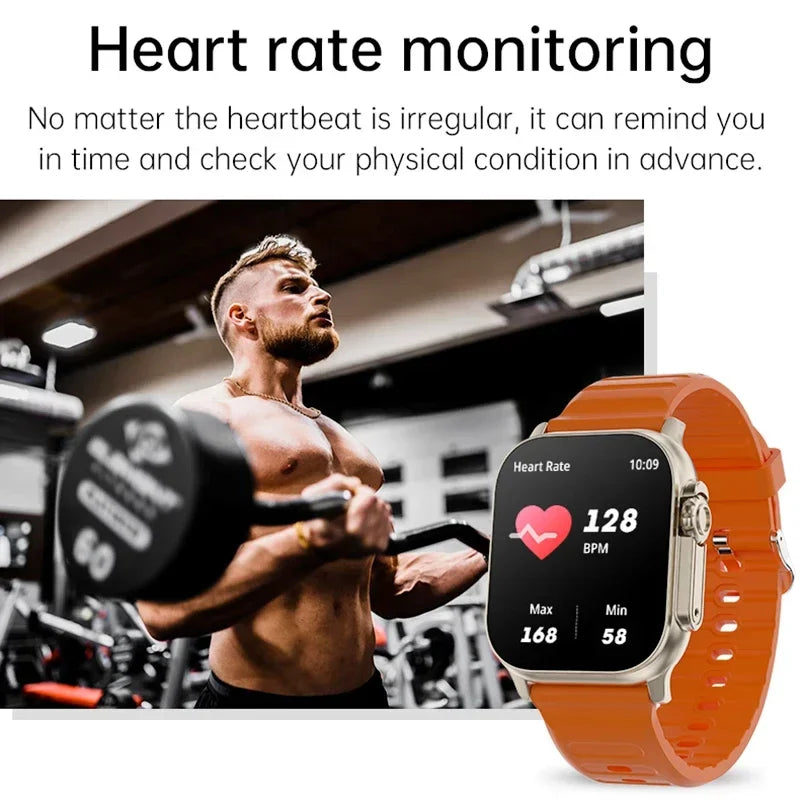 New T800 Ultra 2  Men Women Wireless Charging Bluetooth Heart Rate Blood Pressure Smart Watch For Apple Android