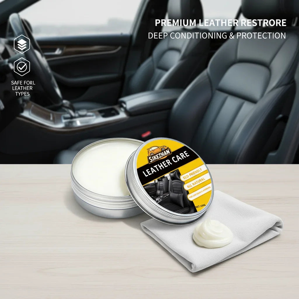 Auto Car Interior Cleaner Cream Natural Odorless Leather Conditioner Balm Universal for All Colors Protect Nourish Car Seats