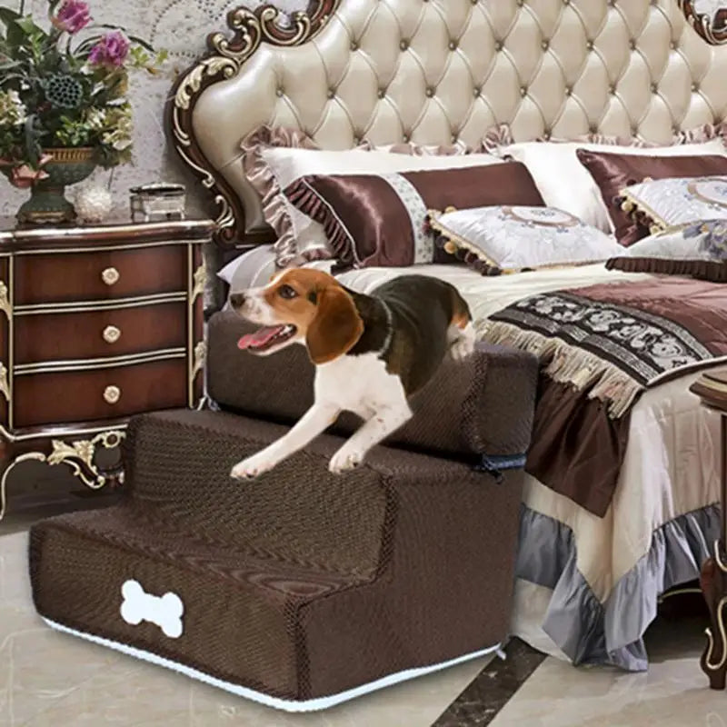 Dog House Pet Stair 3 Steps Stairs for Small Dog Cat Pet Ramp Ladder Detachable Anti-slip Removable Washable Dogs Bed Stairs