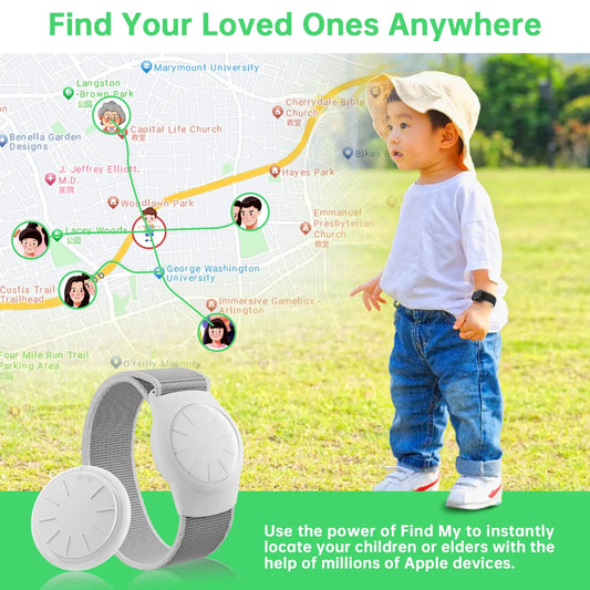 GPS Tracker for Kids,and Elderly,Real-Time Mini GPS Tracker Watch Band Works with Find My (iOS Only) APP No Monthly Fee