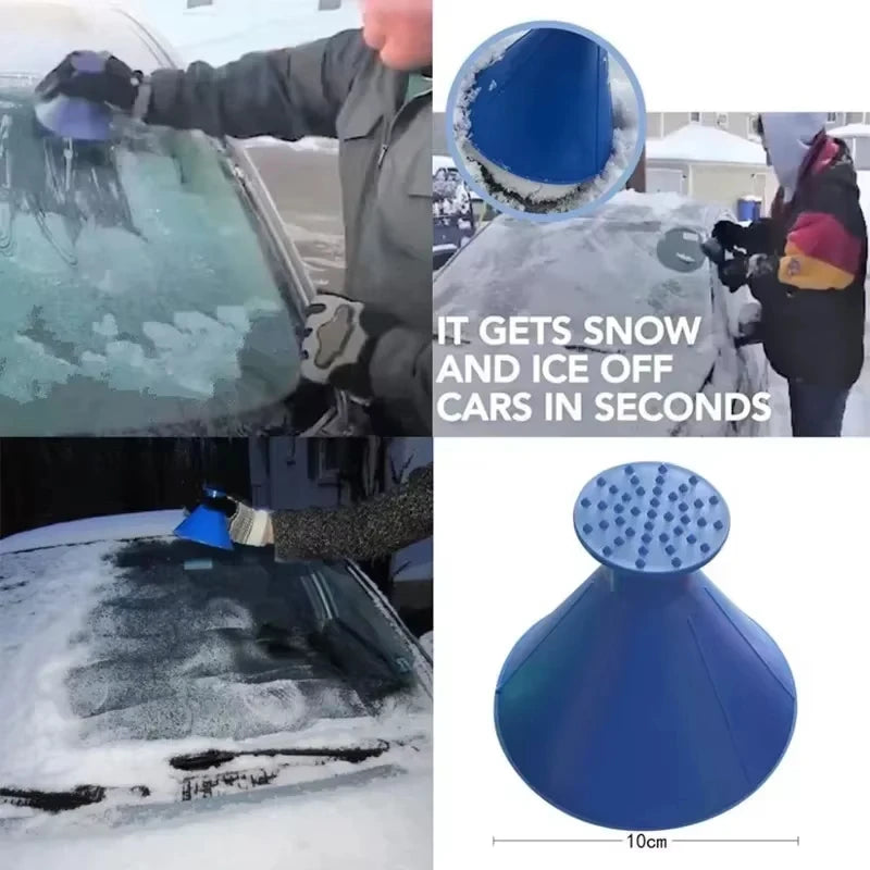 Car Window Windshield Magic Ice Scraper Oil Funnel Snow Remover Shovels Deicer Cone Tool Scraping Winter Accessories Ice Scrape