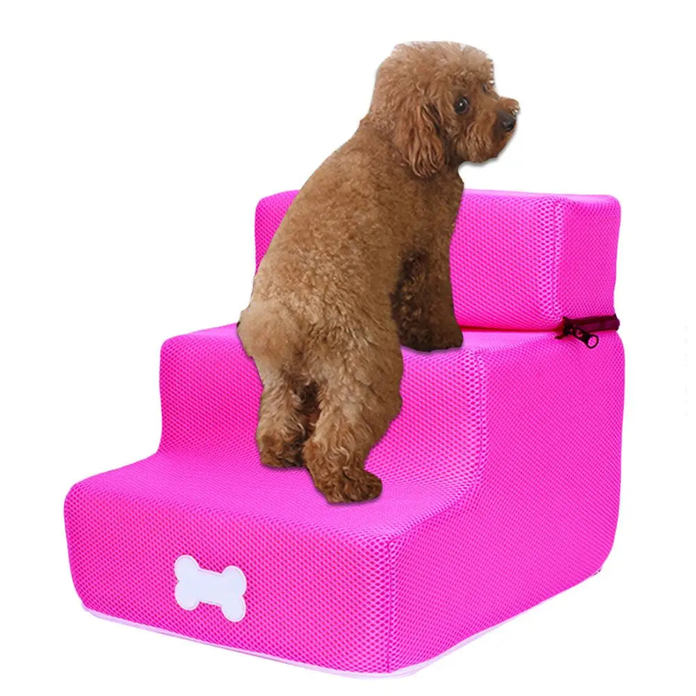 Dog House Pet Stair 3 Steps Stairs for Small Dog Cat Pet Ramp Ladder Detachable Anti-slip Removable Washable Dogs Bed Stairs