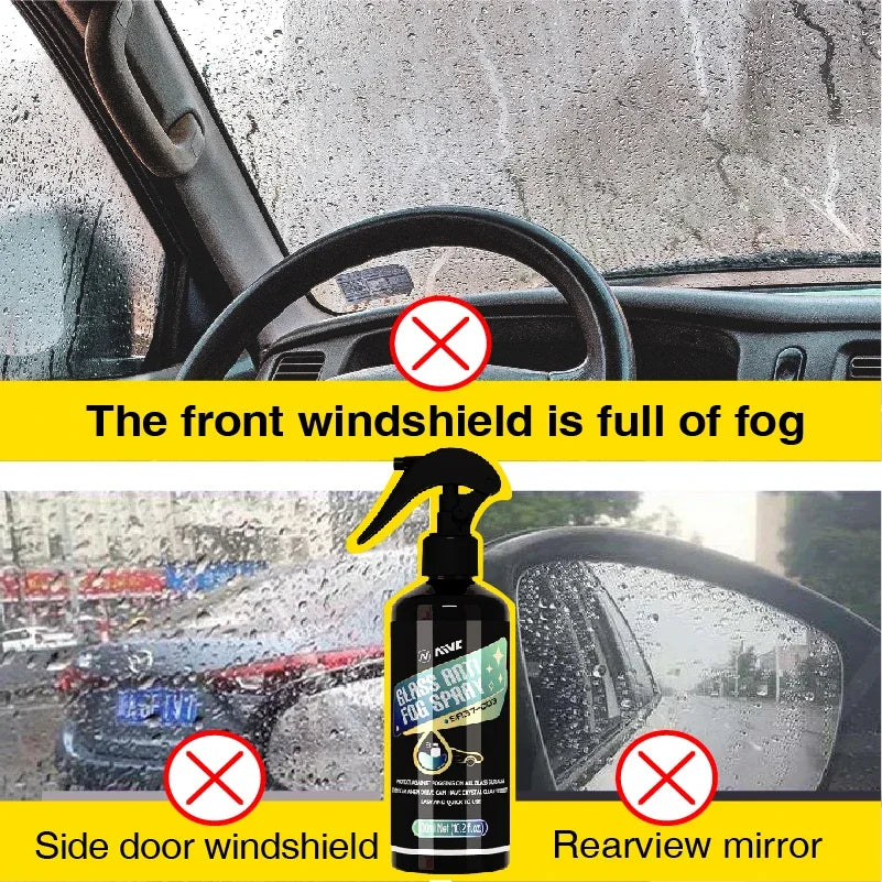 Glass Anti Fog Spray Anti-Fog Windshield Car Glass Defogger Glass Cleaner Long-Lasting Cleaning Liquid For Vehicle Driving Auto