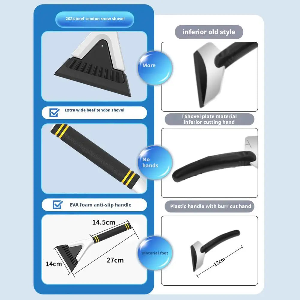 Car Windshield Snow Scraper Ergonomic Handle Non Slip Small Ice Scraper Multifunctional Winter Defrost Shovel Snow Clearing Tool