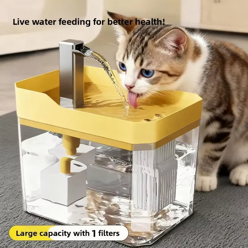 1.5L Cat Water Fountain Auto Filter USB Pet Water Dispenser Live Circulating Drinking Fountain for Small Pets Cat Accessories