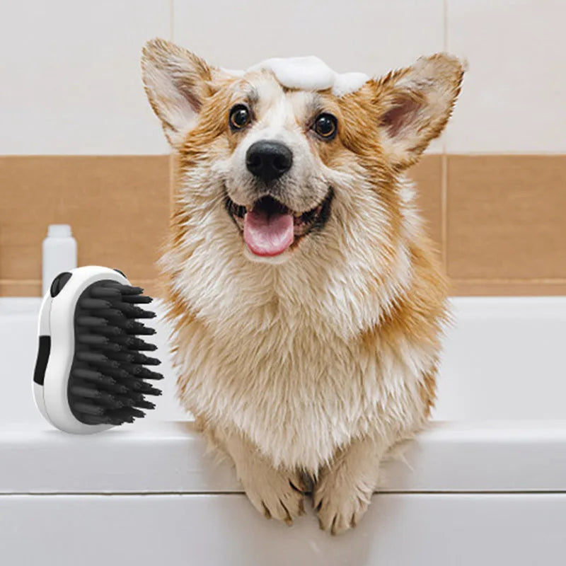 Dog Bathing Brush Pet Massage Brush Shampoo Dispenser Soft Comb Hair Remover Pet Supplies Dog Grooming Wash Cleaning Equipment