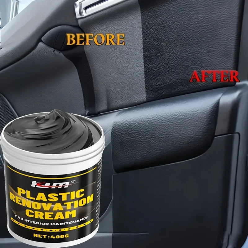 400g Plastic & Rubber Restorer: Anti-aging, like-new restore, cars/tires, glossy finish, interior/exterior