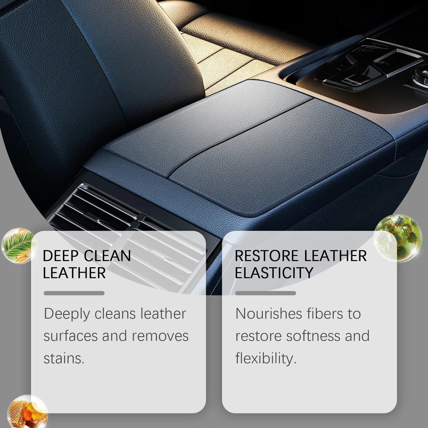 Leather Interior Care Cream Beeswax Caring Car Leather Restorer Interior Stain Removal Gloss Renew Protective Car Nourish Cream